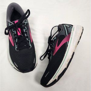 Brooks Women's Sz. 7 B Ghost 14 Running Shoes in Black/Pink/Yucca